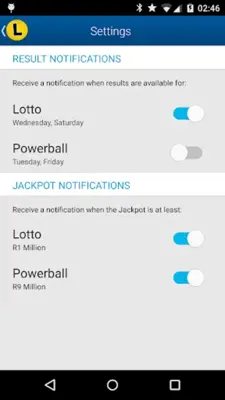 SA Lotto & Powerball Results android App screenshot 2